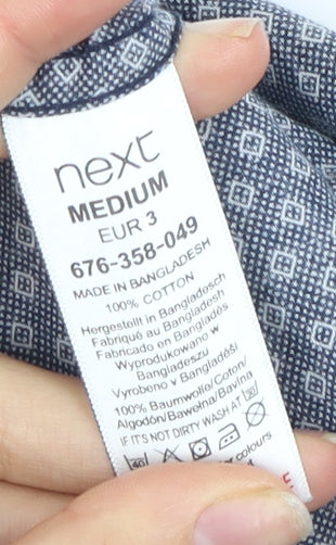 Next Men's Blue Geometric Medium Dress Shirt