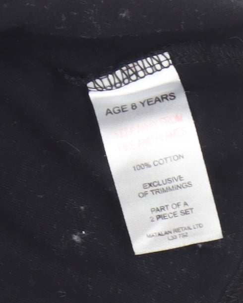Brand and care label for Xbox boys’ black graphic t-shirt, age 8, gaming style