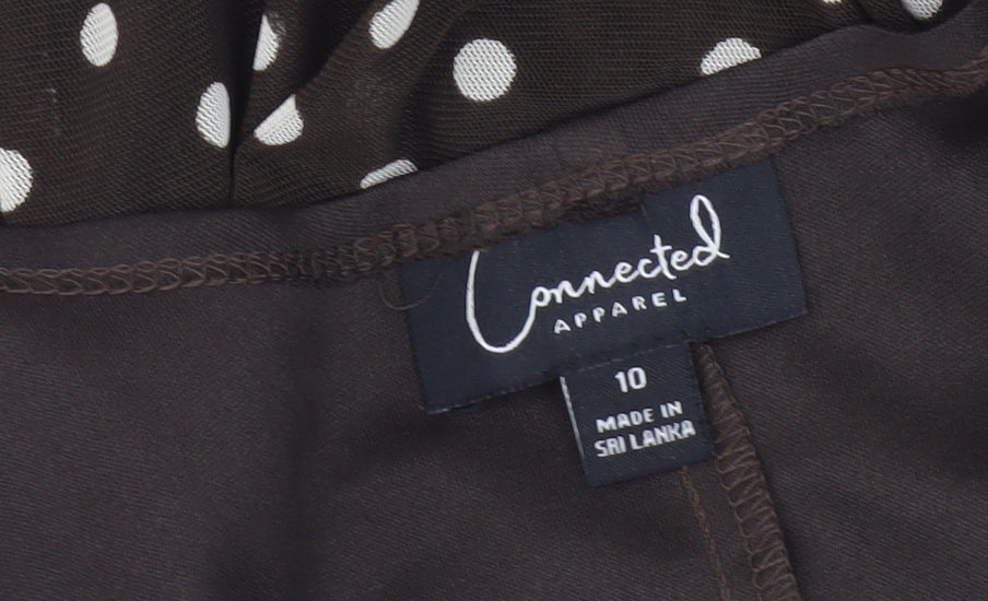 Connected Apparel Women's Black Polka Dot Dress 10