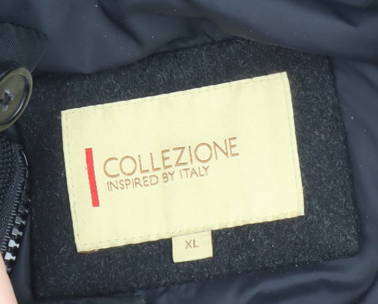 Collezione Men's Black XL Overcoat Jacket