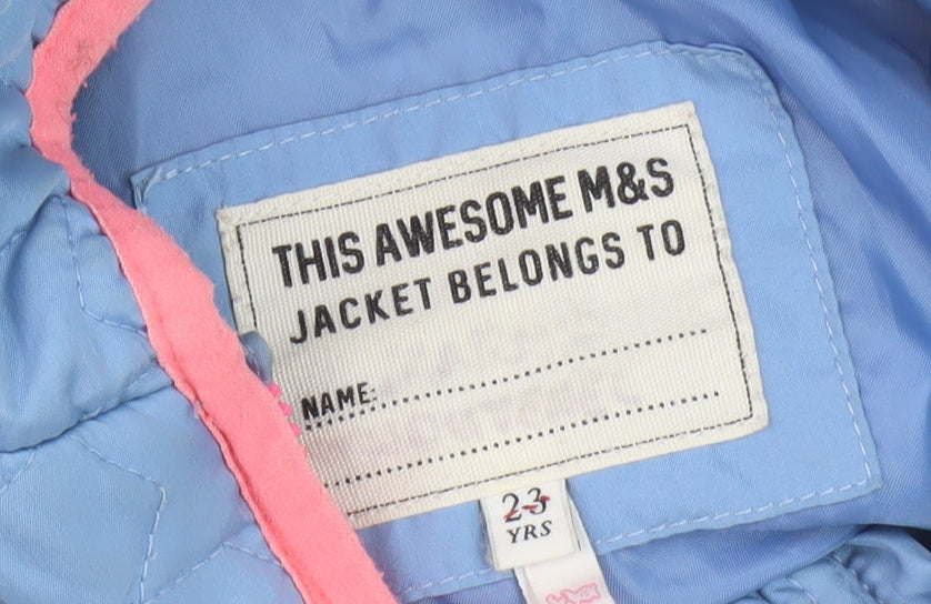 Marks & Spencer Unisex Blue Puffer Jacket 2-3 Yrs