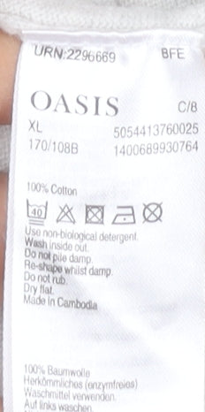Oasis Women's Beige XL Open Front Cardigan Jumper