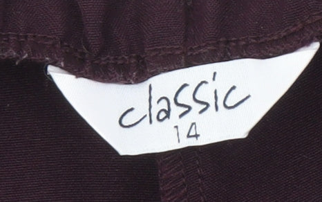 Classics Women's Purple Trousers, Size 14, Zip Closure