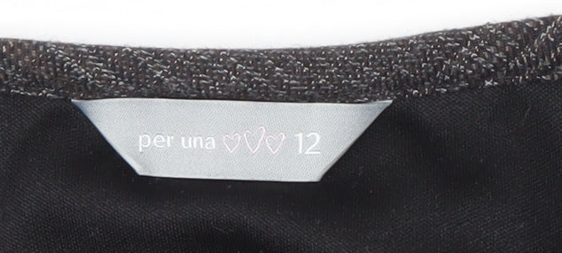 Marks & Spencer Women's Black Striped Skirt Size 12