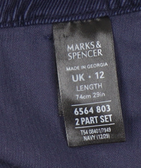 Marks & Spencer Blue Midi Pencil Skirt UK 12