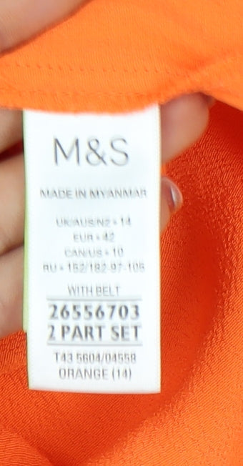 Marks & Spencer Women's Orange Blouse, Size 14, Viscose