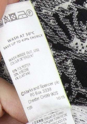 Marks & Spencer Women's Black Floral Jumper, Size 16
