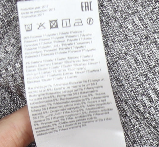 VILA Women's Grey Scoop Neck T-Shirt, Size L, Casual, Stretch