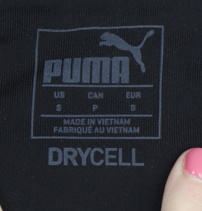Brand and care label for Puma Women's Black Cropped Leggings -, size S