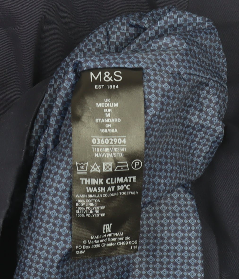 Marks & Spencer Men's Blue Medium Basic Jacket