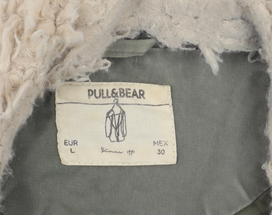 Pull&Bear Women's Green Military Jacket - L