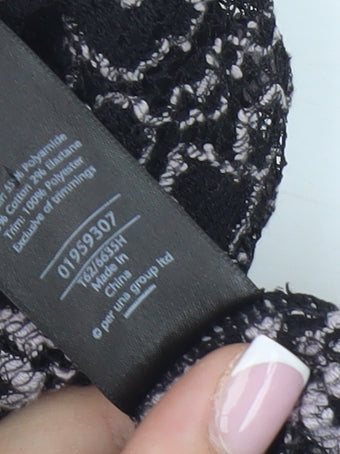 Per Una Women’s Black Lace Floral Blouse Size 16