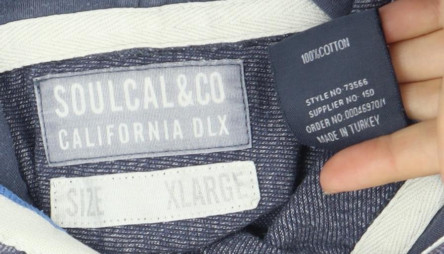 SoulCal Men's XL Grey Pullover Hoodie with Logo