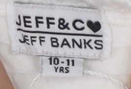 Jeff & Co Girls White Cotton Ruffle Camisole Blouse 10-11 Years
