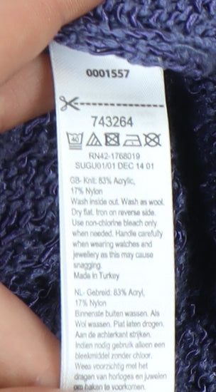 Monsoon Women's Purple V-Neck 3/4 Sleeve Jumper