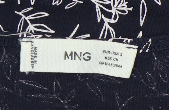 MNG Women's Black Floral T-Shirt - Size S
