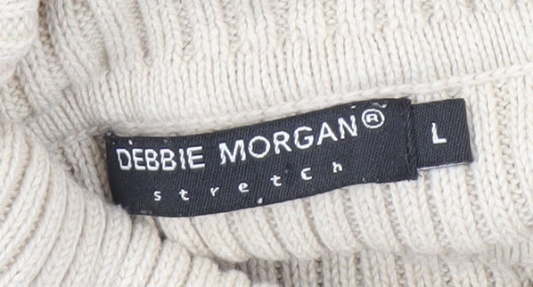 Debbie Morgan Women's Beige Roll Neck Jumper L