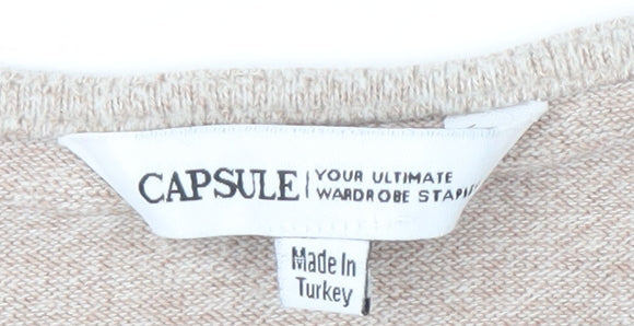 Capsule Women's Beige Pullover Jumper, Round Neck, Long Sleeve