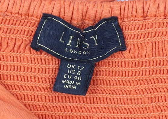 Lipsy Women’s Orange Cropped Blouse, Size 12