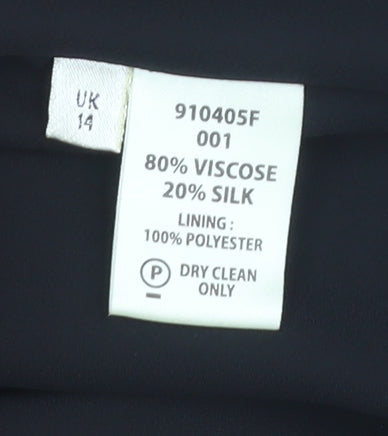 Viyella Women's Black Skirt, Size 14, Viscose & Silk