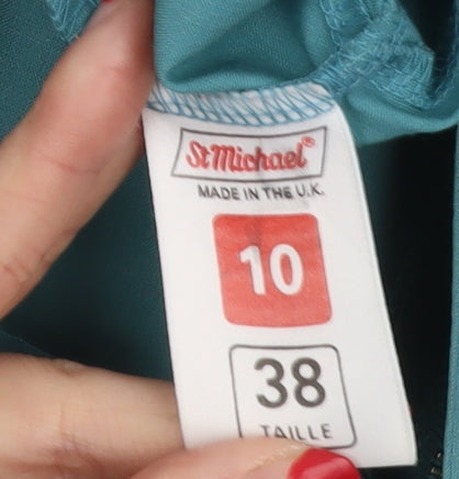 St Michael Women's Blue Mid-Length Jacket Size 10