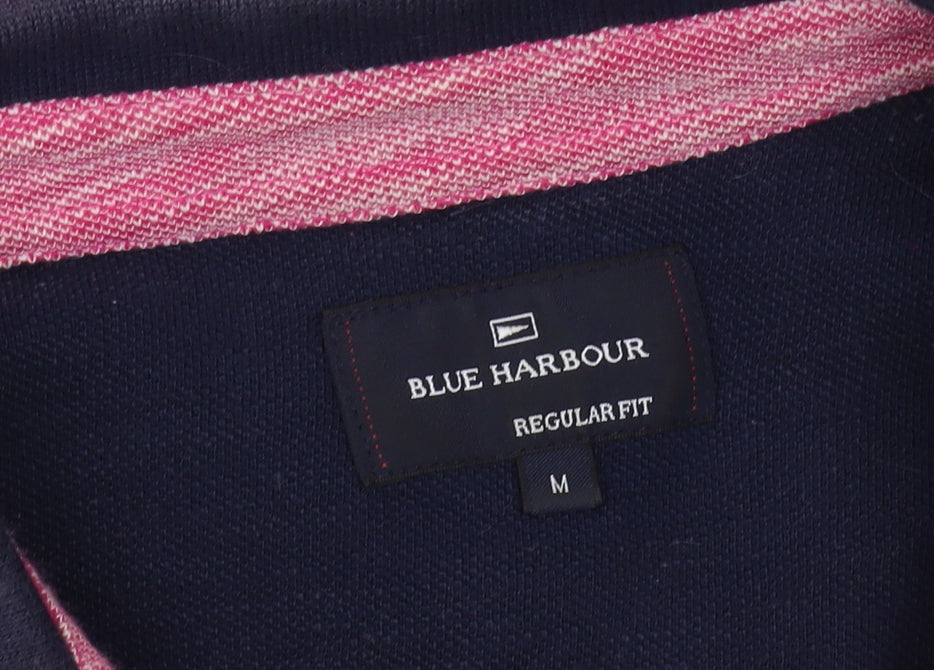 Marks & Spencer Men's Pink Striped Polo M