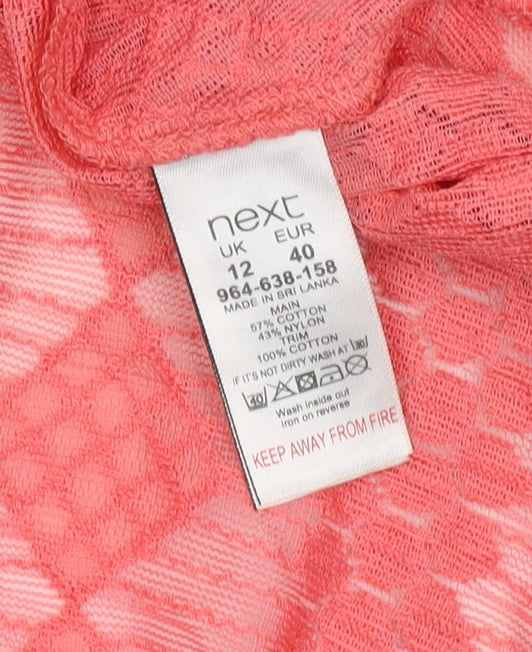 Next Women's Pink Lace Blouse Off Shoulder Size 12