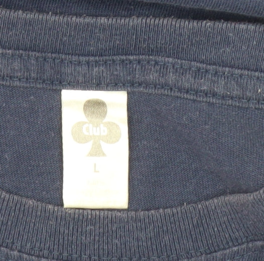Club Men's Blue London England Graphic T-Shirt L