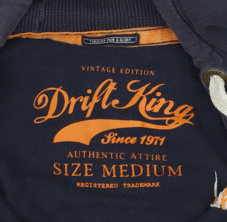 Drift King Men's Blue Hooded Jacket M