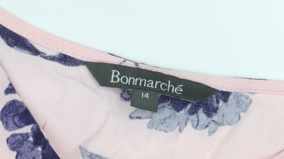 Bonmarché Women's Pink Floral Blouse Size 14