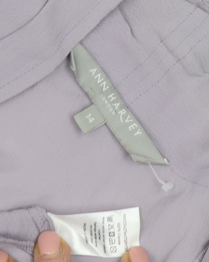 Ann Harvey Women's Purple Mid-Length Jacket Size 14