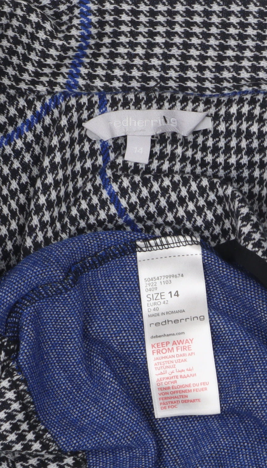 Red Herring Women's Black Check Tweed Blazer Size 14