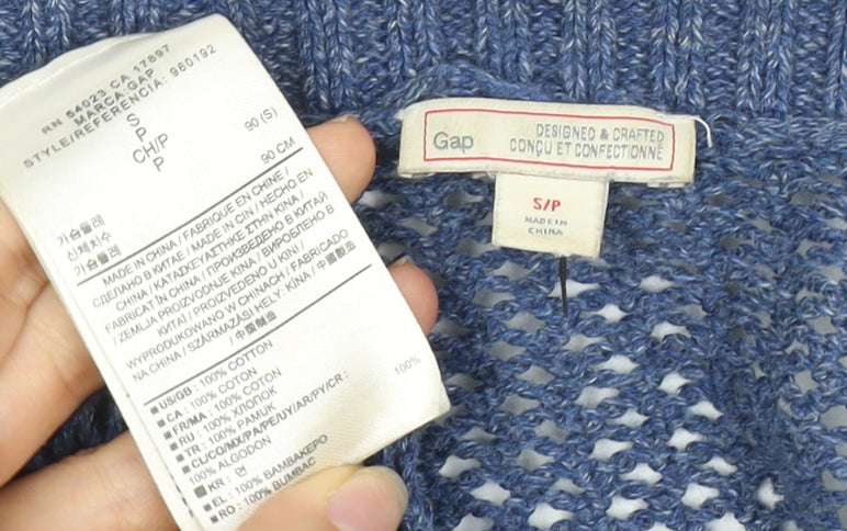 Gap Women's Blue Open-Knit Cardigan S