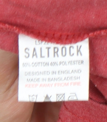 Saltrock Women's Red Embroidered Long Sleeve T-Shirt Size 8