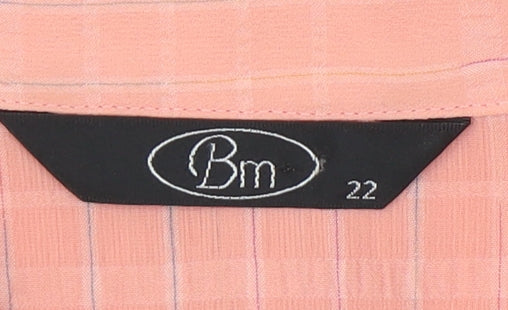 Bm Women's Pink Button-Up Shirt Size 22