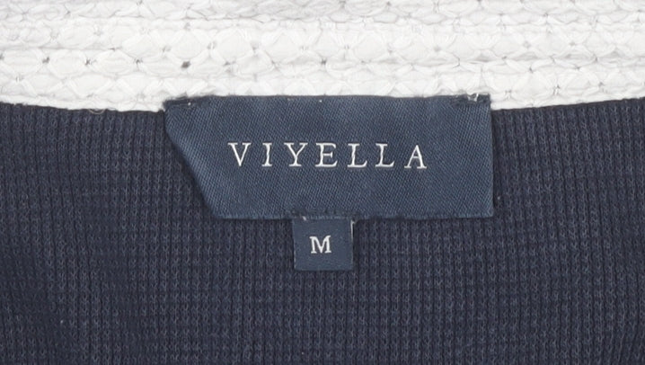 Viyella Unisex Blue 3/4 Sleeve Polo Shirt, M