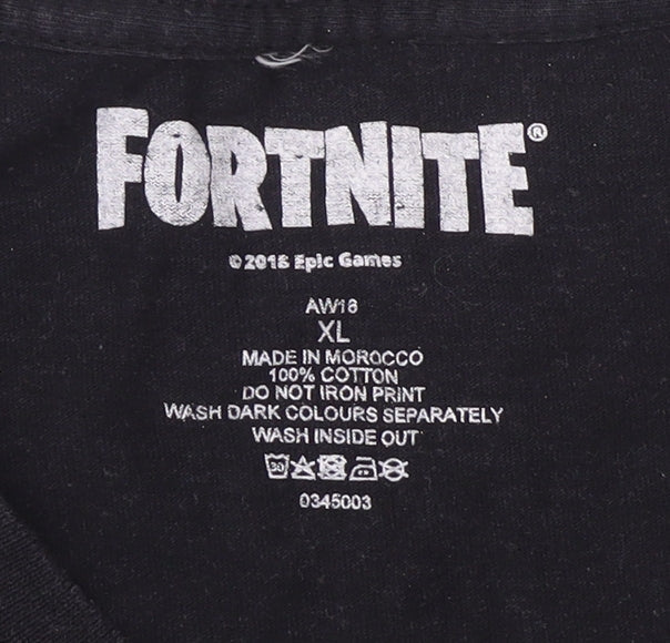 Fortnite Men's Black XL Graphic Cotton T-Shirt