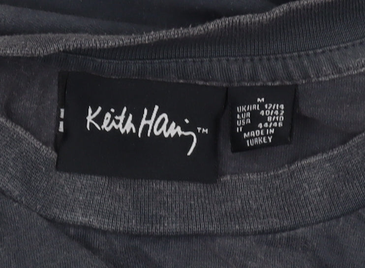 Keith Haring Unisex Black M T-Shirt, Art Theme, Casual Wear