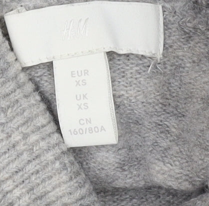 H&M Women's Grey Roll Neck Pullover Jumper XS