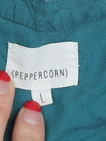 Peppercorn Women's Green Button-Up Shirt - Size L