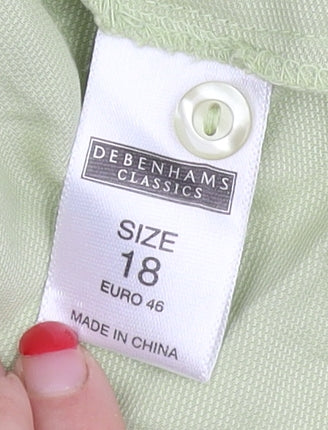 Debenhams Women's Green Button-Up Shirt Size 18