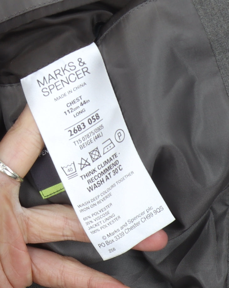 Marks & Spencer Men's Beige Blazer 44L Long