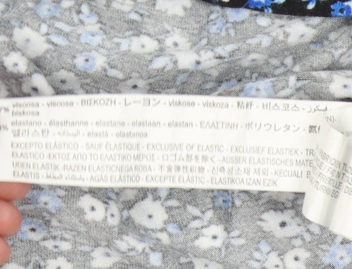 Stradivarius Women's Blue Floral Dress Size 12