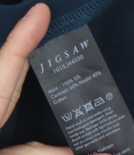 Jigsaw Women's Blue Silk Blouse, XS, Long Sleeve, Casual
