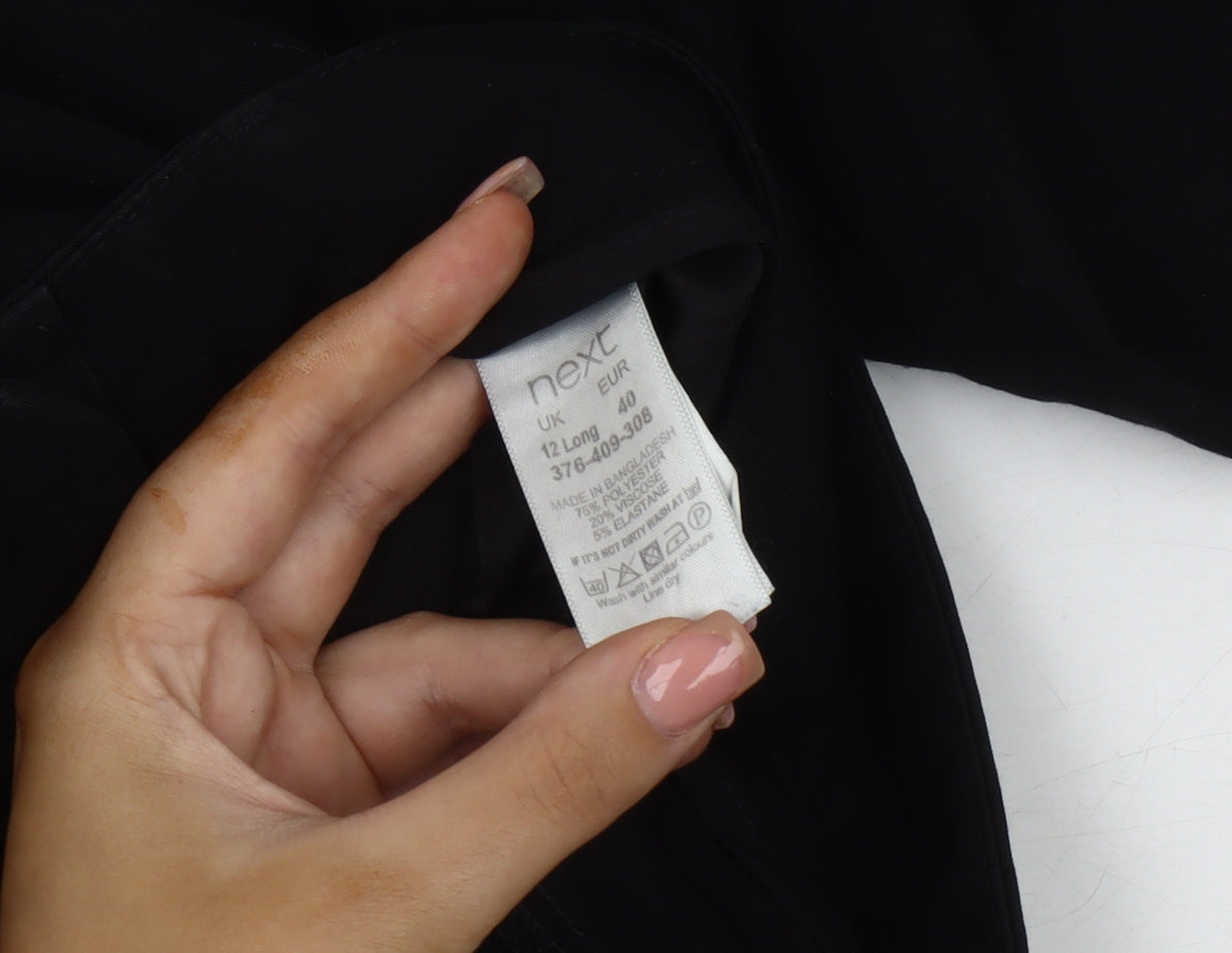 Next Women's Black Straight Leg Trousers Size 12