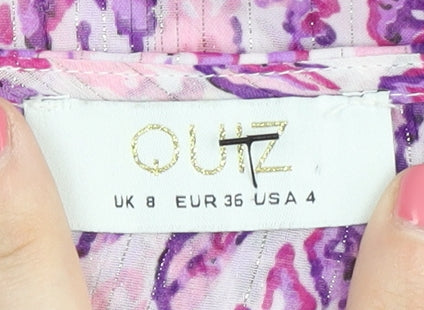Quiz Women's Multicoloured Blouse Size 8 Ruffle Detail