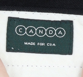 Canda Men's Black Pleated Trousers - Size 39 Regular