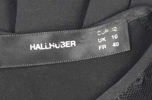 Hallhuber Women's Black Lace Tunic Blouse Size 10