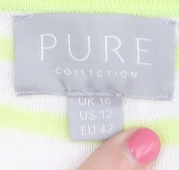 Pure Collection Women's Multicoloured Pullover Jumper Size 16