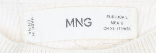 MNG Women's Pullover Jumper L Brown Stripe